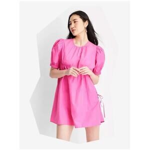 FUTURE COLLECTIVE Women's Babydoll Dress SMALL Gabriella Karefa Johnson Pink